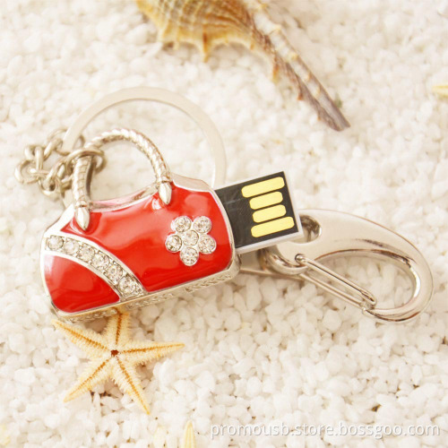 USB crystal metal baskets gift with keychain
